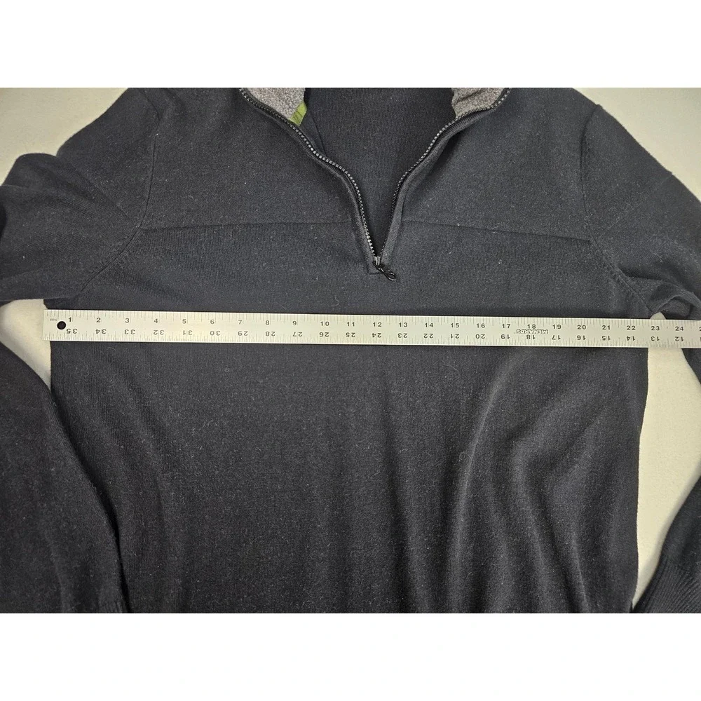 The North Face Mens‎ XL Black Cotton Wool Blend Quarter Zip Mock Neck Sweater